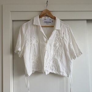 Sundae School Black Flower Knot Crop Shirt